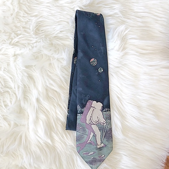 Le Space Other - Le Space Silk Tie Moon Landing Space Walk